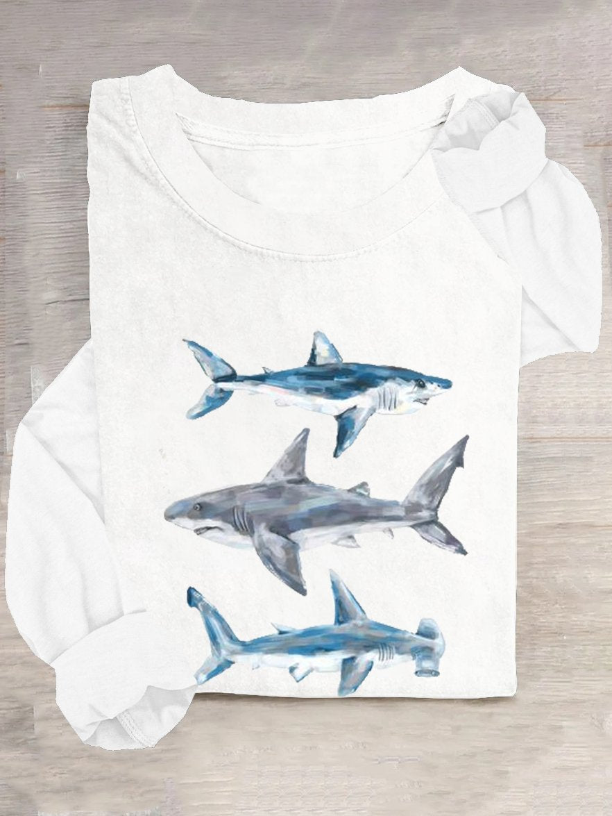 Shark Casual Crew Neck T-Shirt