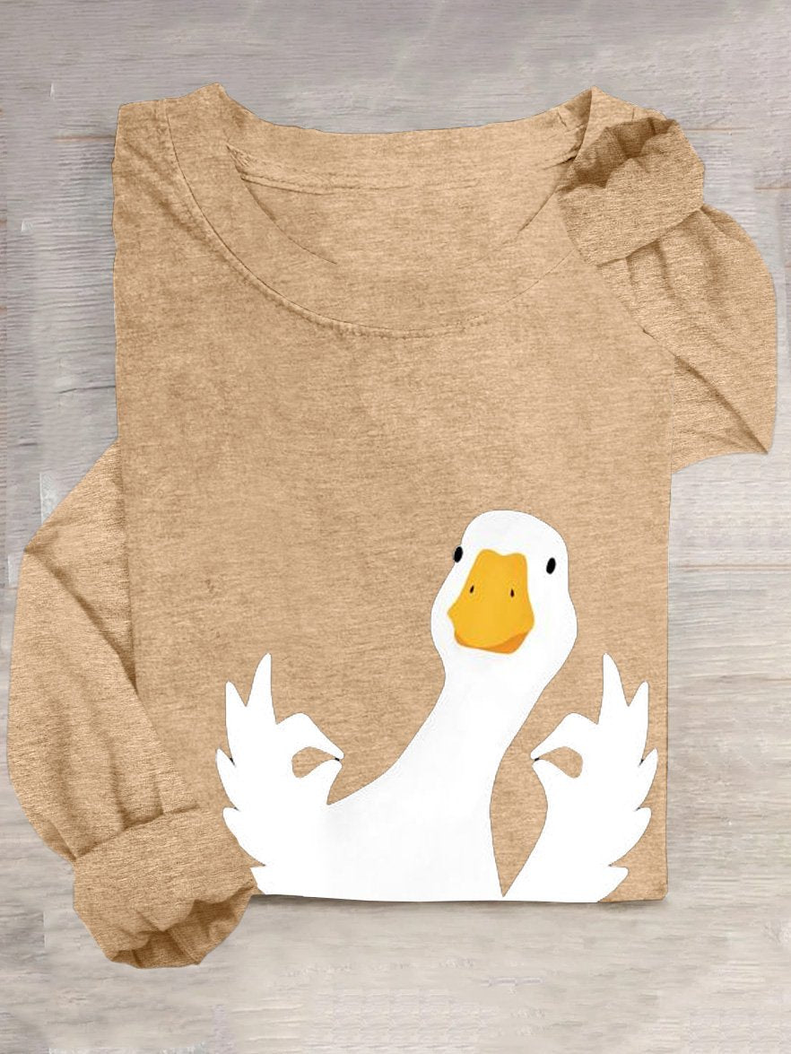 Funny DuckLoose Crew Neck Casual T-Shirt