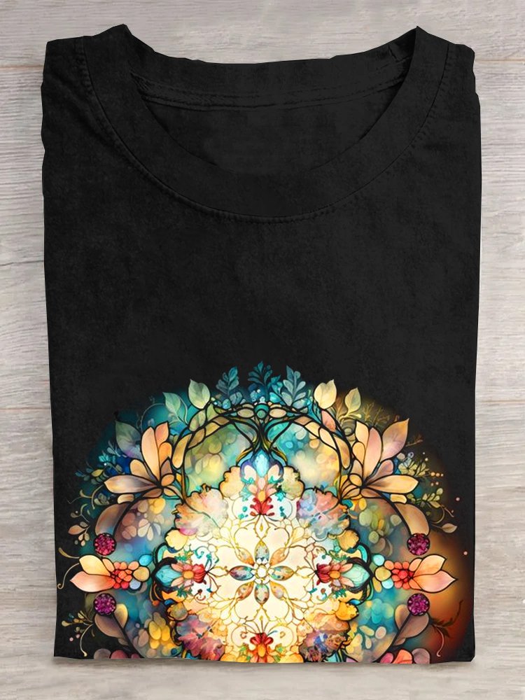 Random Print Casual Cotton T-Shirt