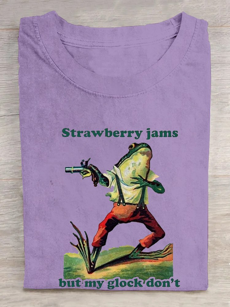 Crew Neck Frog Casual T-Shirt