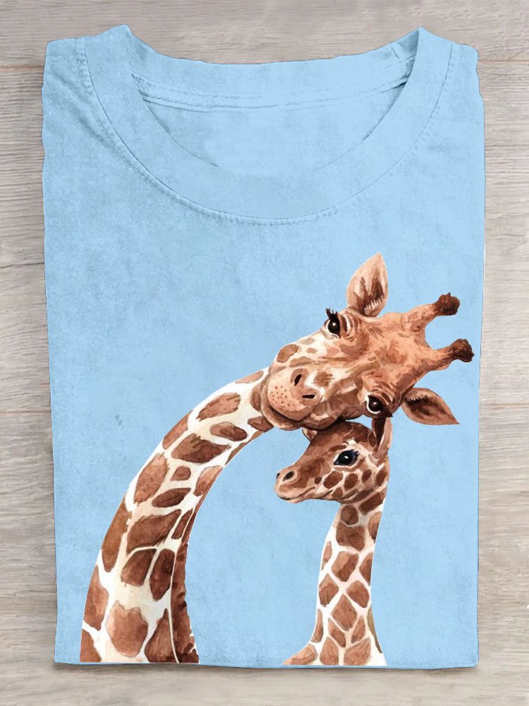 giraffe Casual Cotton T-Shirt