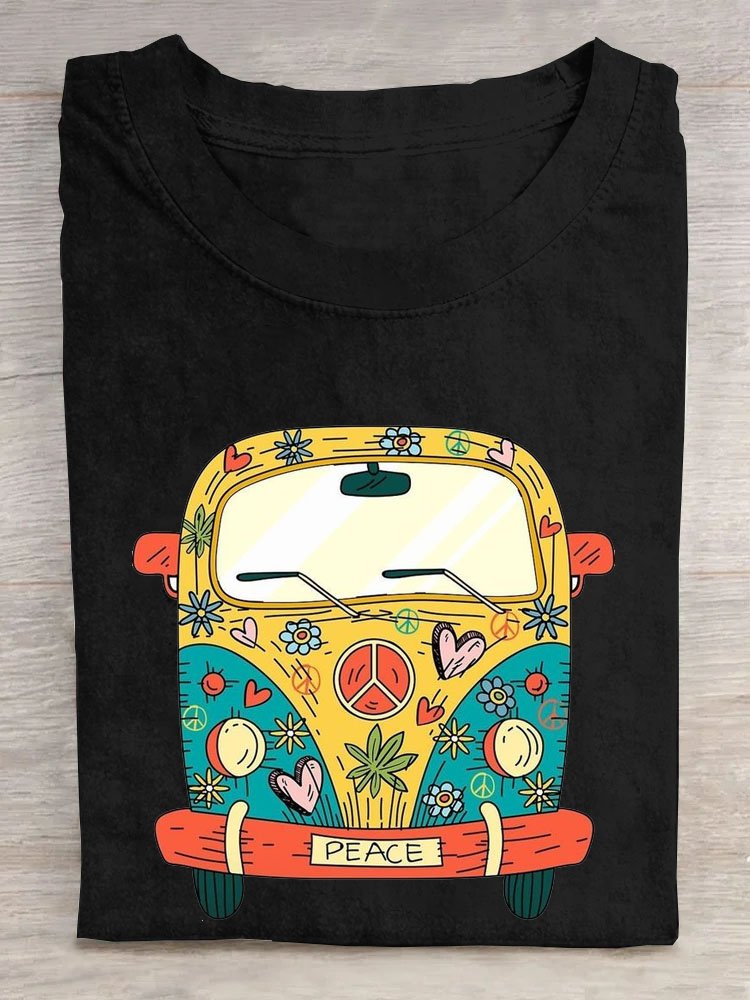 Funny Car Printed Casual Loose T-Shirt