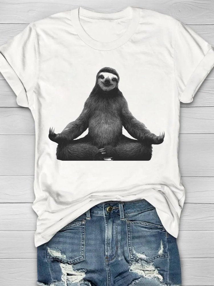 Casual Crew Neck Loose Animal T-Shirt