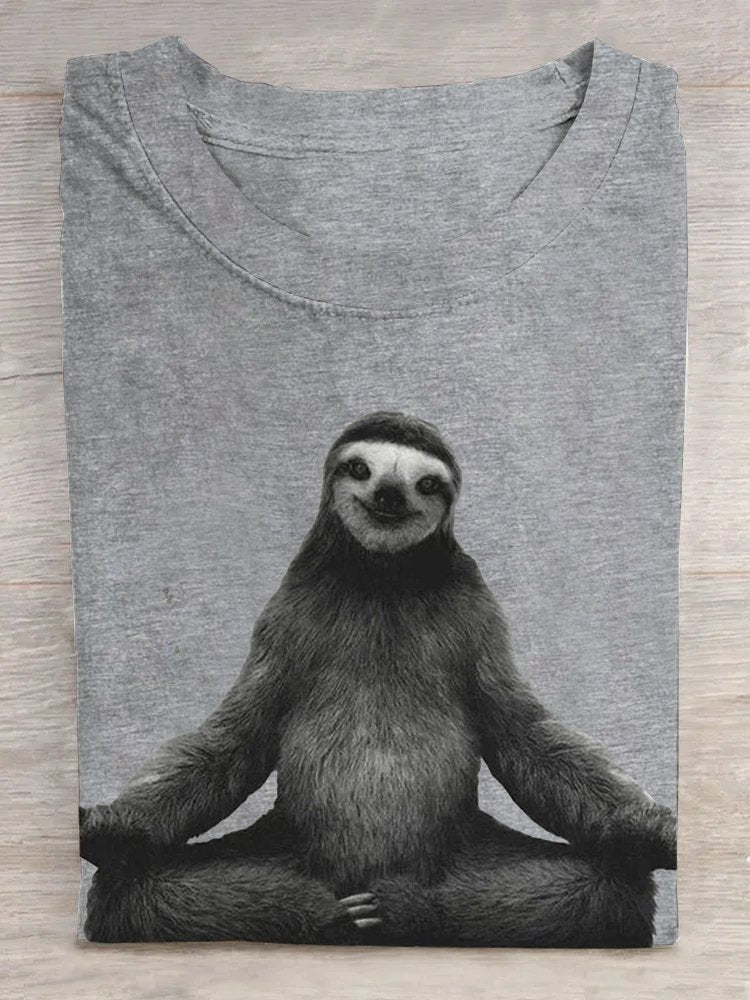 Casual Crew Neck Loose Animal T-Shirt