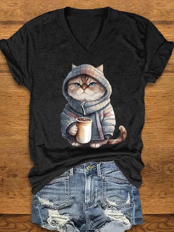 Casual Loose Cat T-Shirt