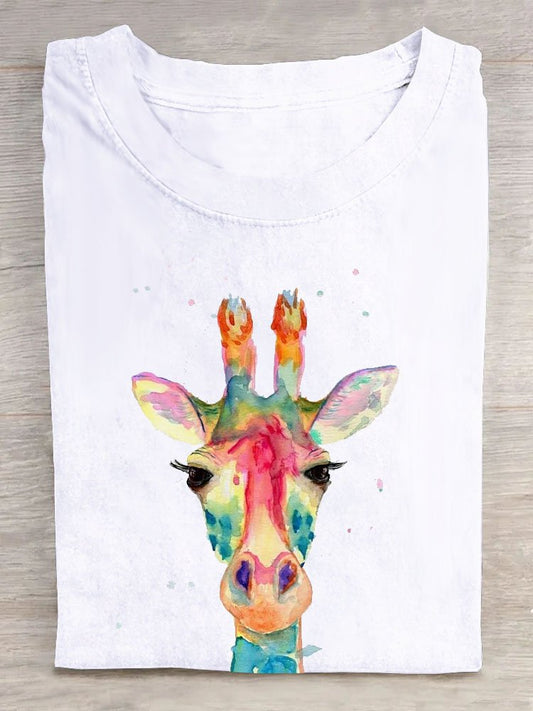 giraffe Printed Casual T-Shirt