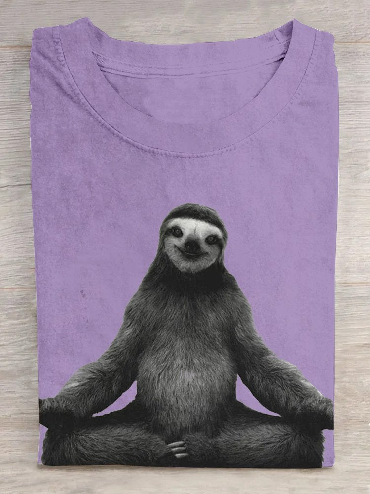 Casual Crew Neck Loose Animal T-Shirt