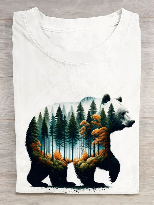 Tree Crew Neck Casual Loose T-Shirt