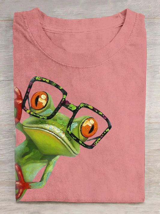 Crew Neck Jersey Frog Casual T-Shirt