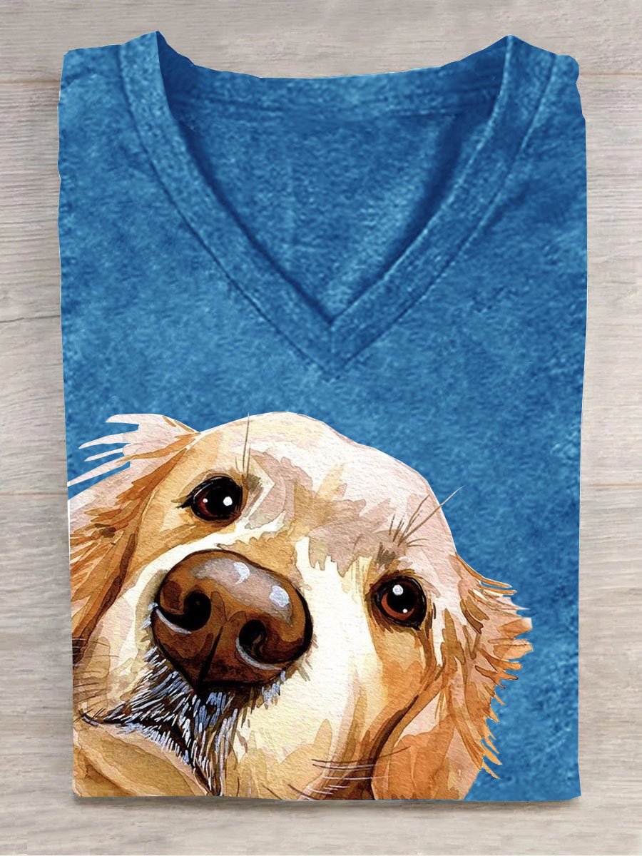 Dog Printed Casual T-Shirt