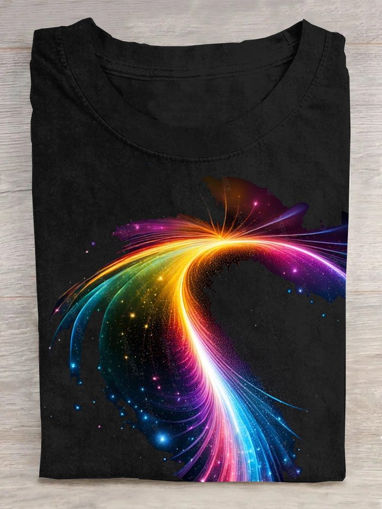 Casual Abstract Crew Neck T-Shirt