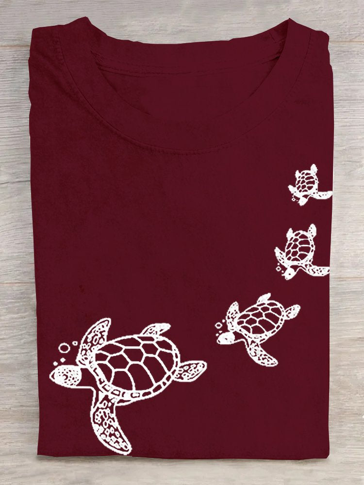 Casual Loose Cotton Turtle T-Shirt