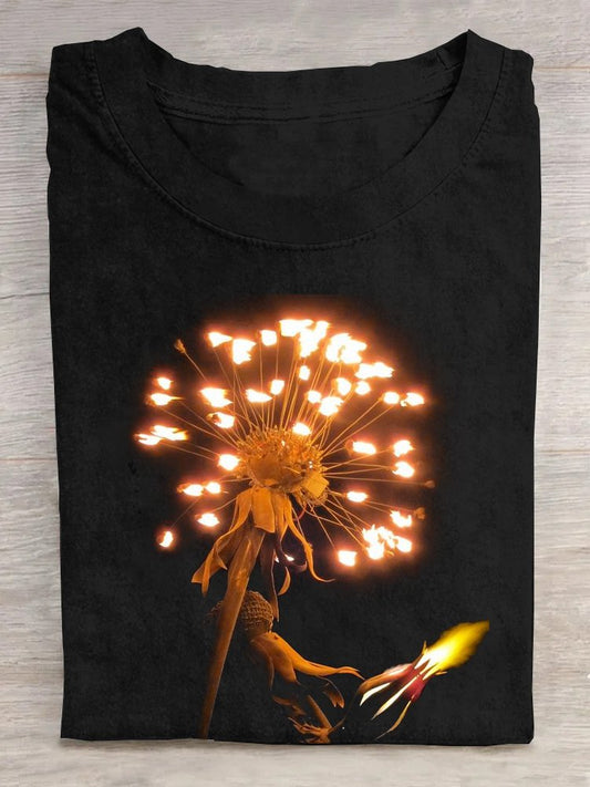 Casual Cotton Dandelion T-Shirt