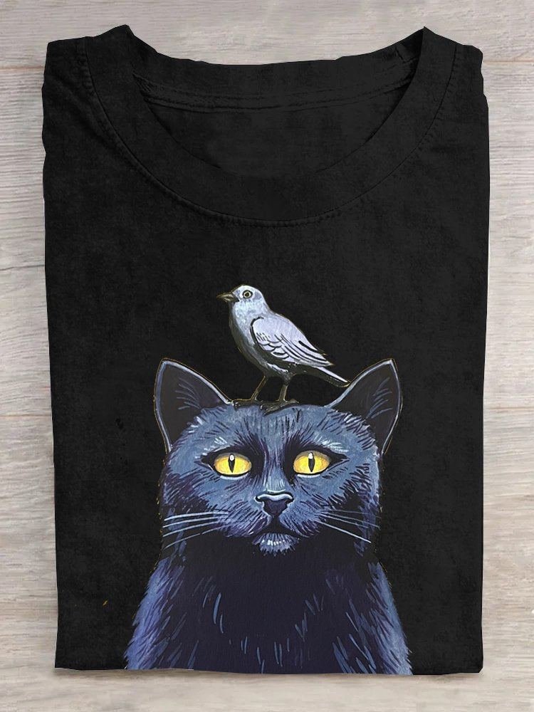 Cotton Cat Loose Casual T-Shirt