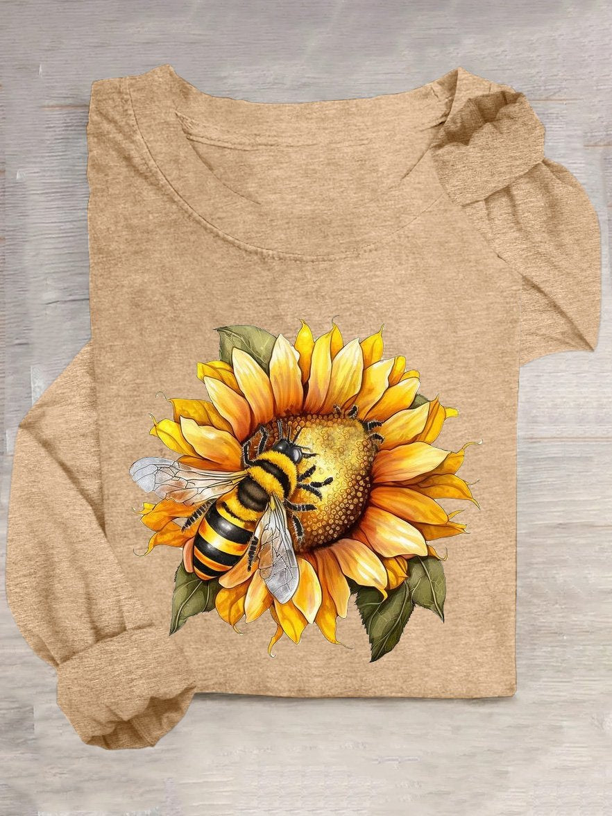 Sunflower Cotton-Blend Casual T-Shirt