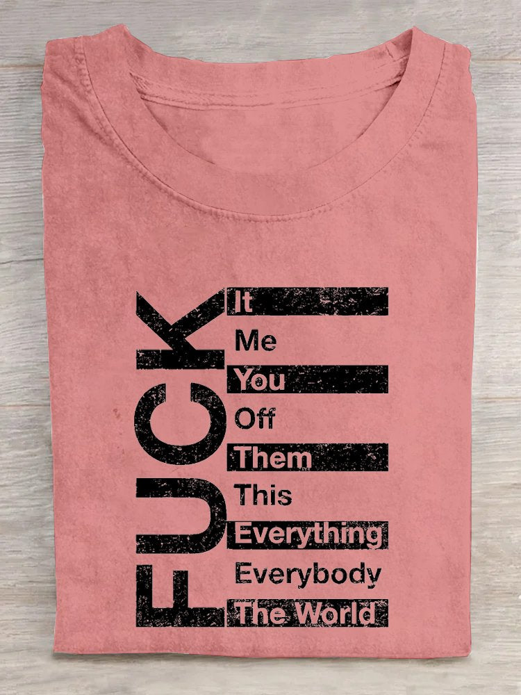 FUCK THE WORLD ART PRINT CASUAL T-Shirt