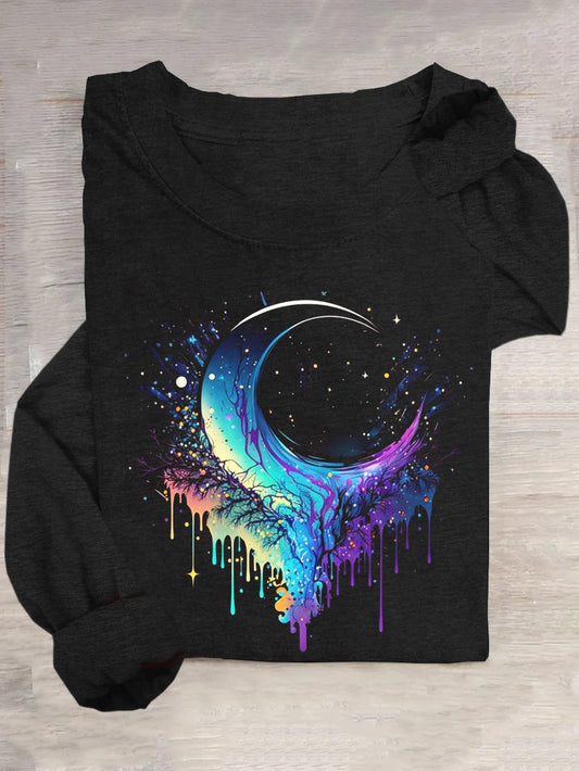 Moon Casual Cotton-Blend T-Shirt