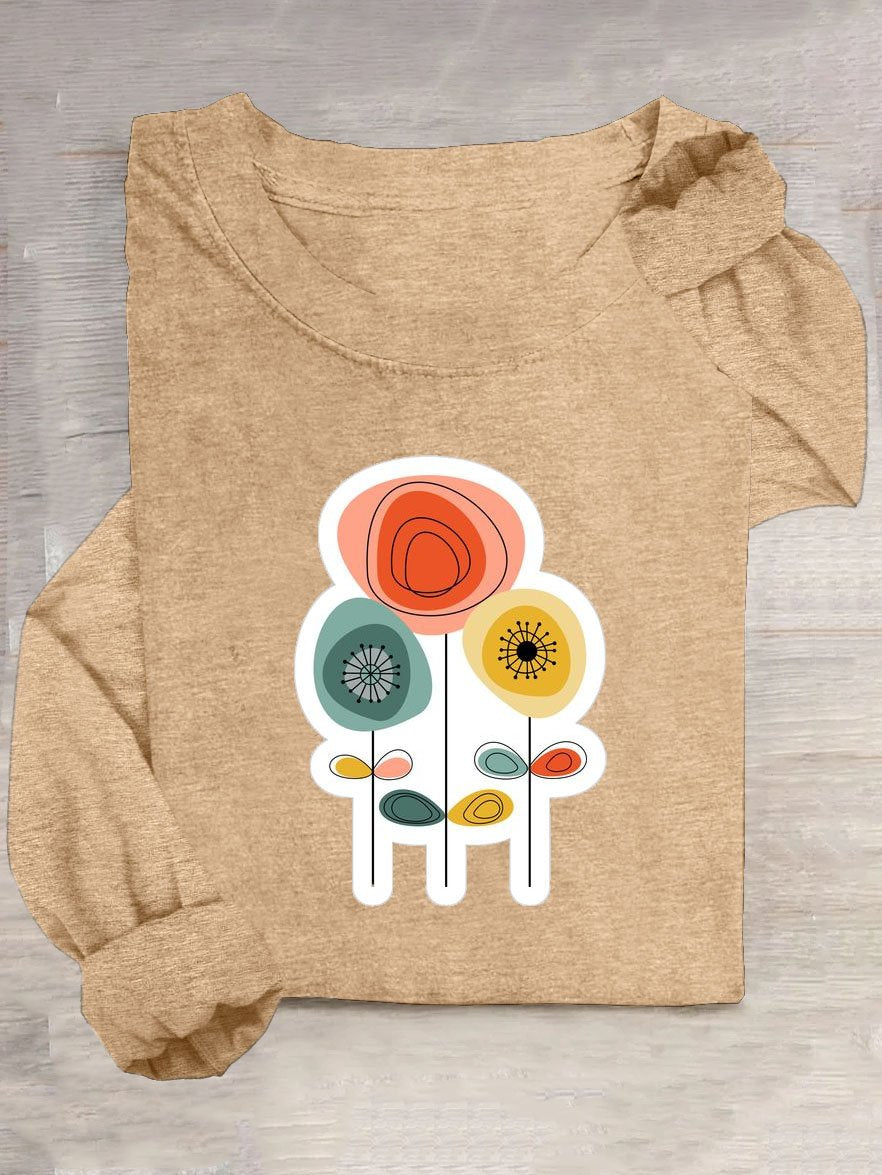 Funny Floral Cotton-Blend T-Shirt