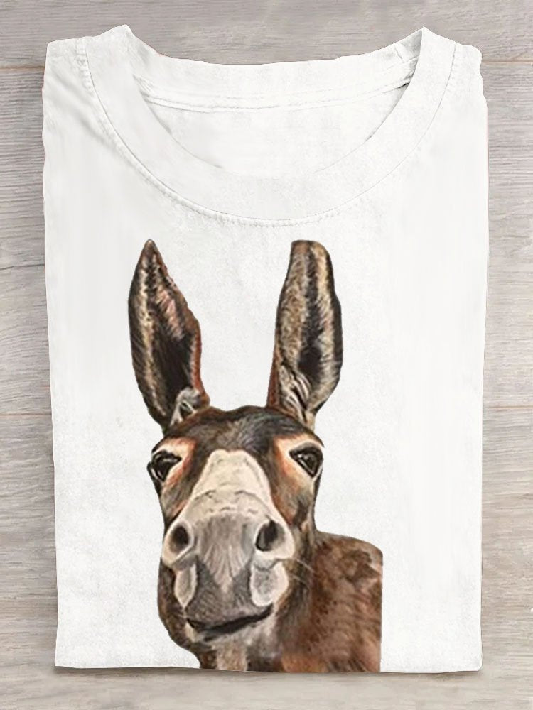 Funny Cattle Printed Casual T-Shirt