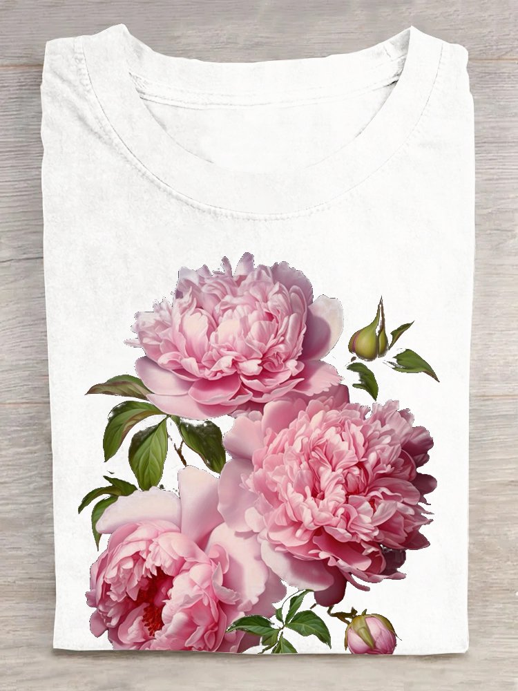 Floral Casual Crew Neck T-Shirt