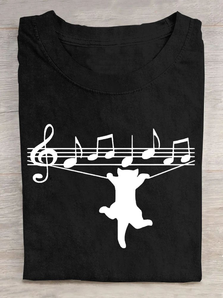 Casual Cat Music T-Shirt