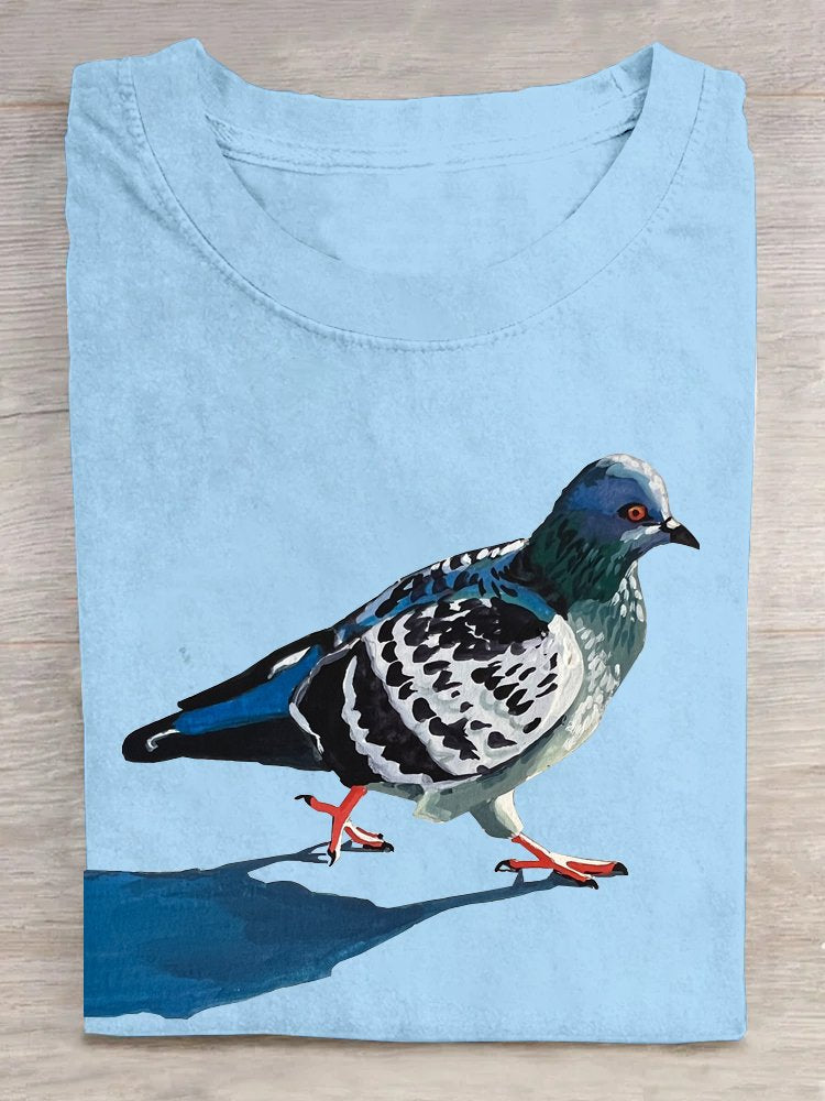 Casual Cotton Bird T-Shirt