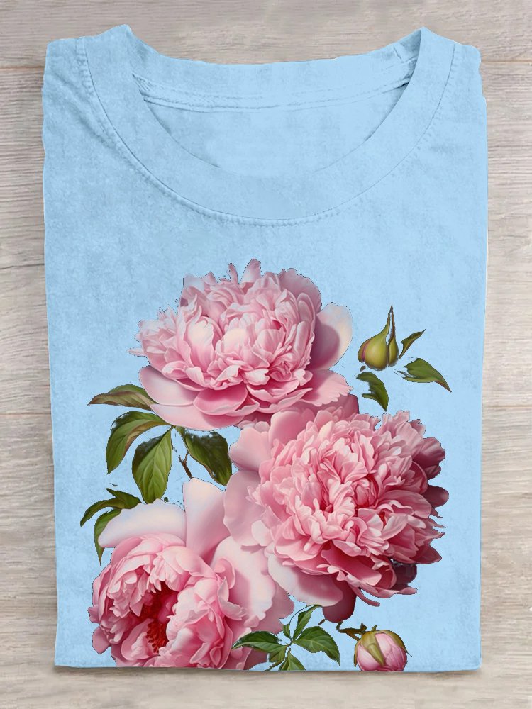 Floral Casual Crew Neck T-Shirt