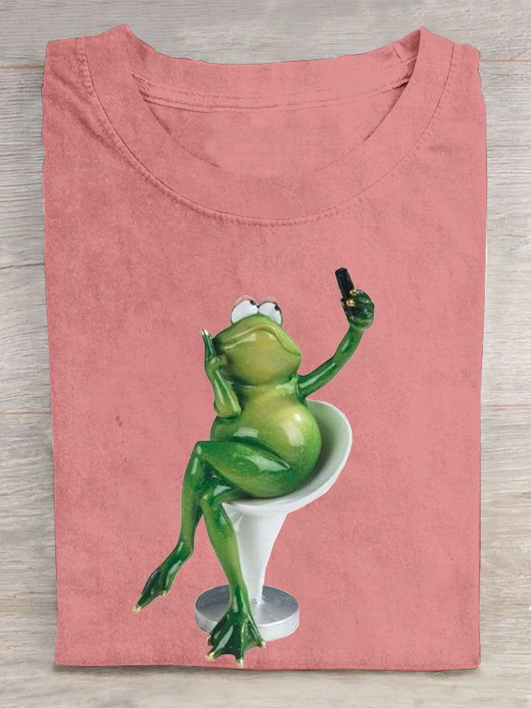 Casual frog Printed  T-Shirt