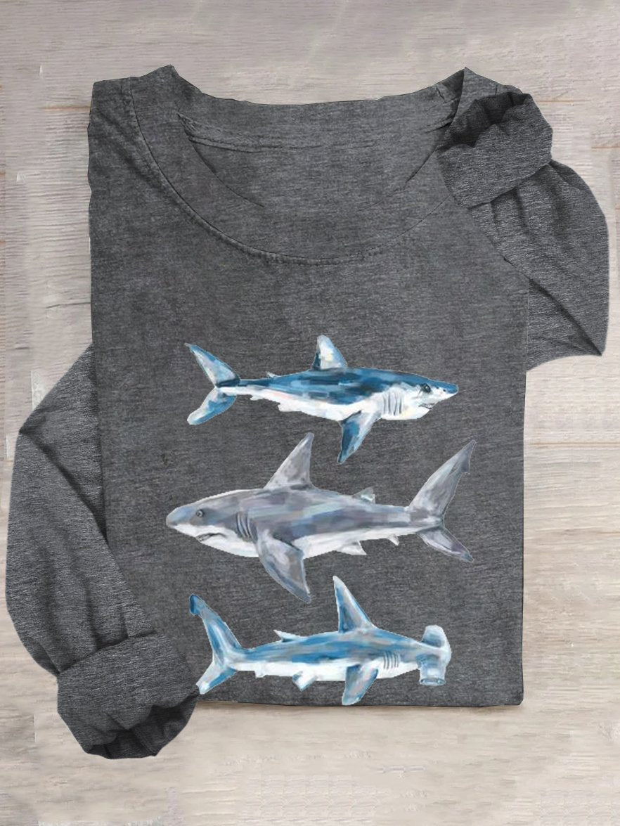 Shark Casual Crew Neck T-Shirt