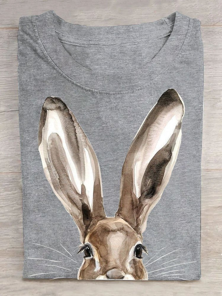 Rabbit Loose Casual Crew Neck T-Shirt