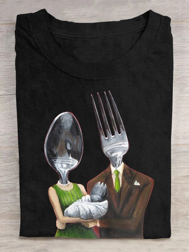 Funny tableware Casual Cotton Loose T-Shirt