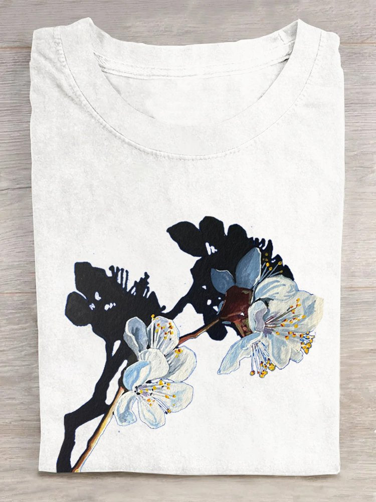 Floral Casual Crew Neck T-Shirt