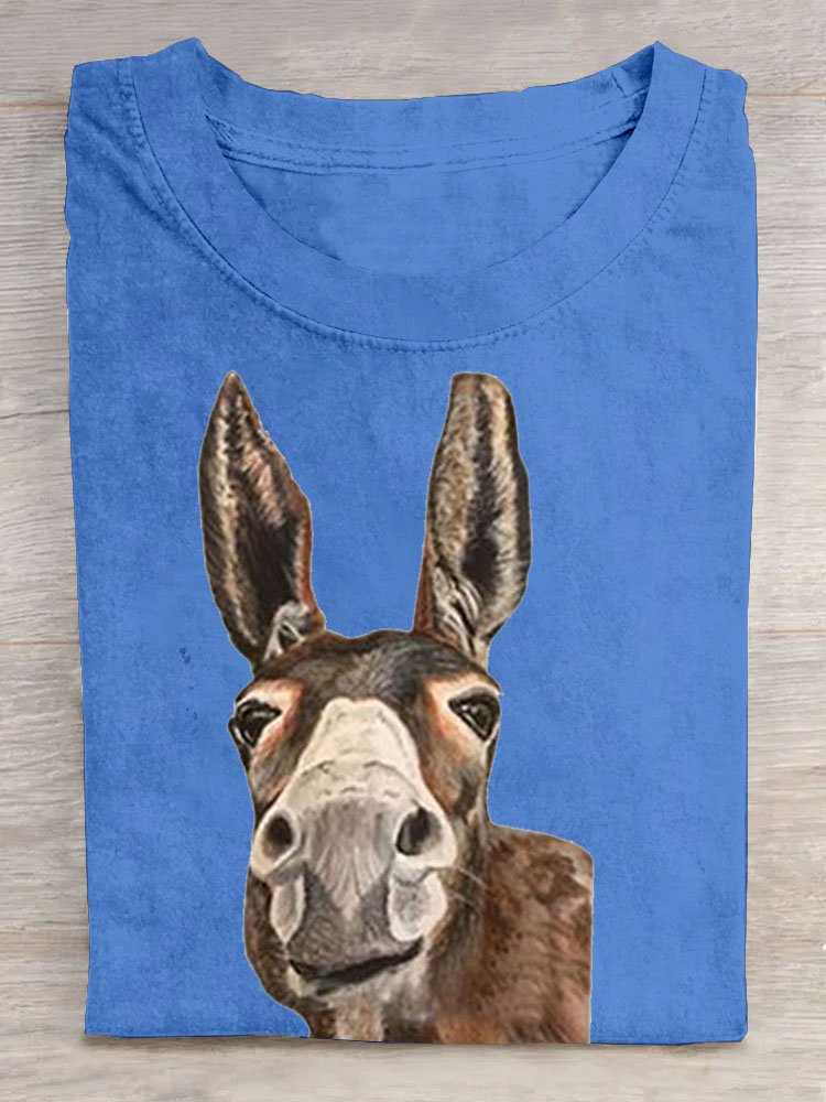 Funny Cattle Printed Casual T-Shirt