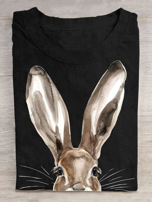 Rabbit Loose Casual Crew Neck T-Shirt