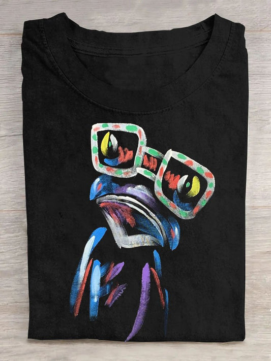 Painting Loose Cotton Casual T-Shirt