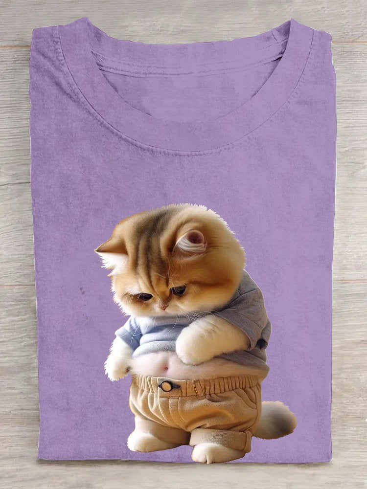 Cotton Cat Loose Casual T-Shirt