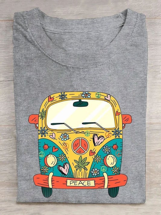 Funny Car Printed Casual Loose T-Shirt