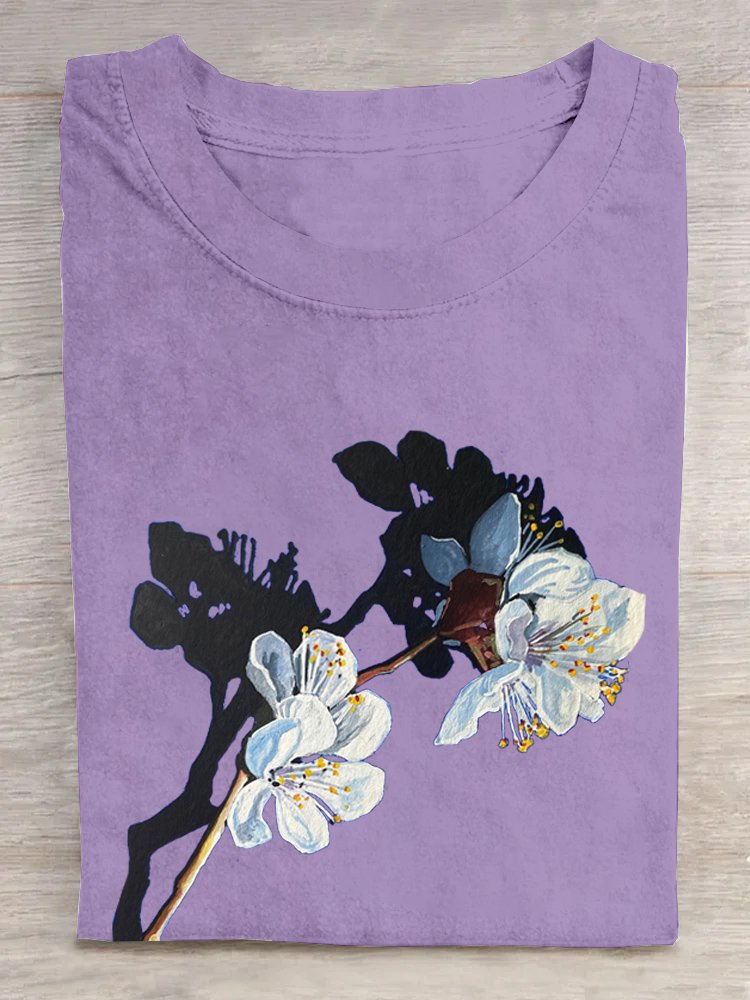 Floral Casual Crew Neck T-Shirt