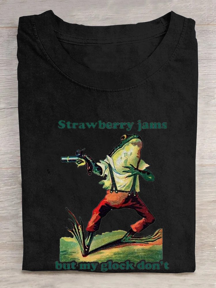 Crew Neck Frog Casual T-Shirt