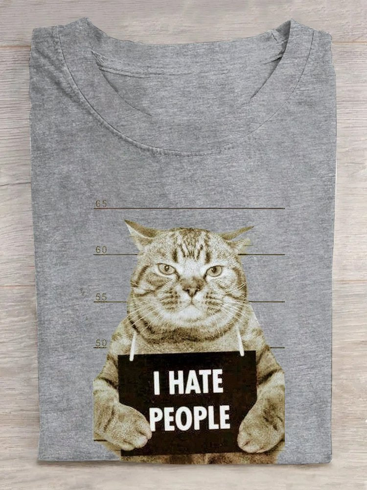 Loose Casual Cat T-Shirt