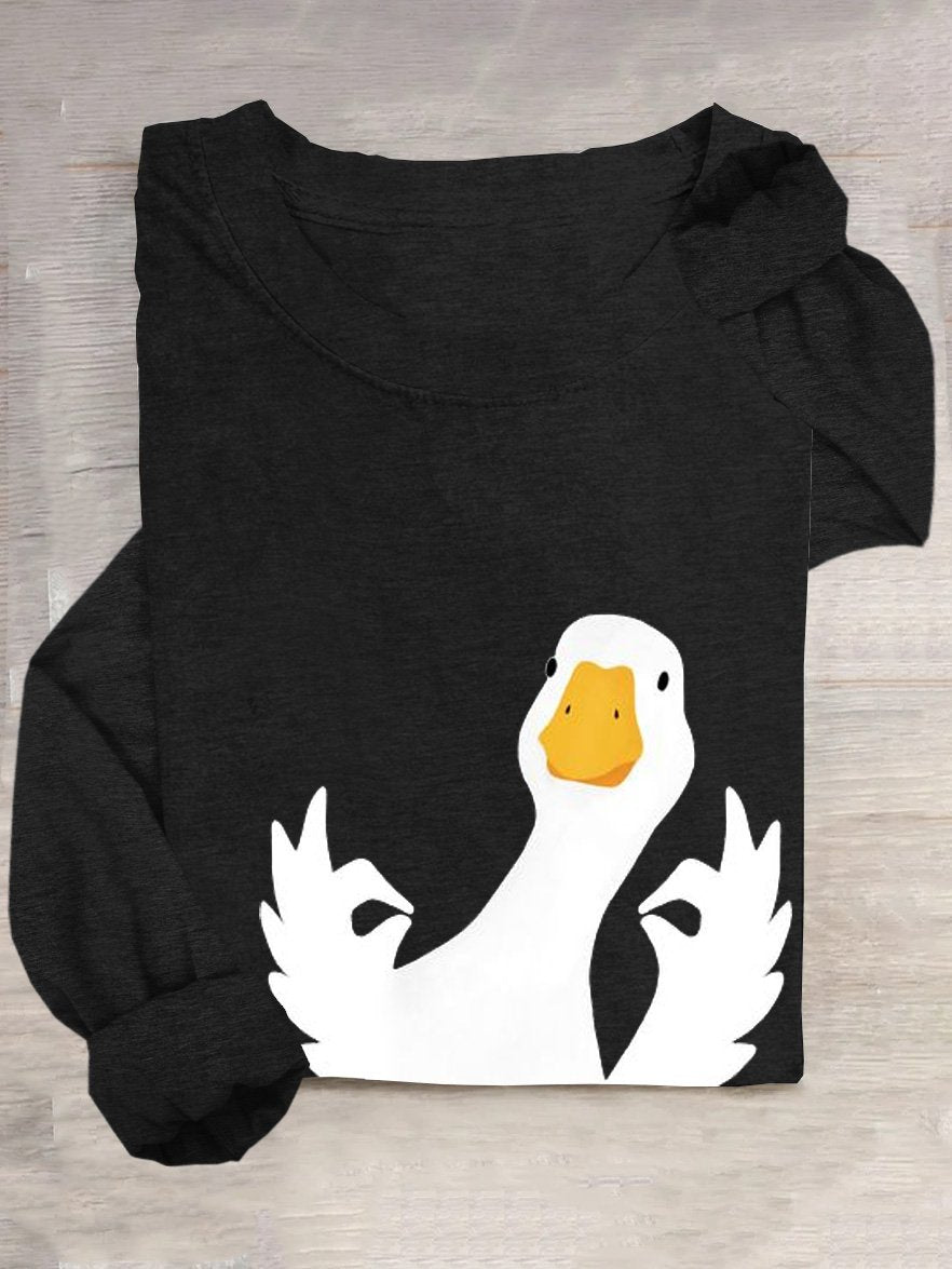 Funny DuckLoose Crew Neck Casual T-Shirt