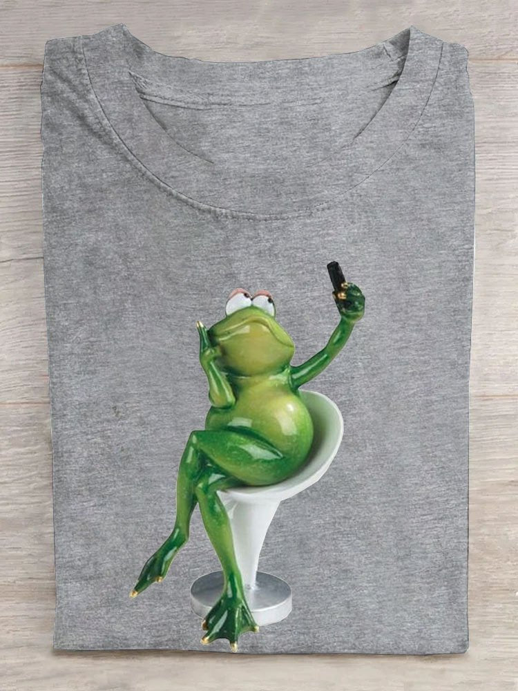 Casual frog Printed  T-Shirt