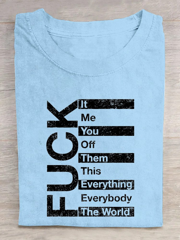 FUCK THE WORLD ART PRINT CASUAL T-Shirt