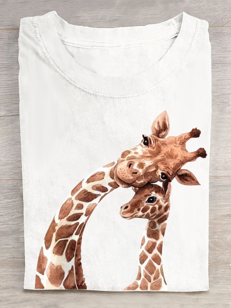 giraffe Casual Cotton T-Shirt